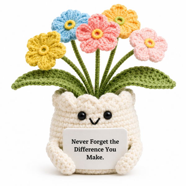 Positive Crochet Forget-Me-Not Flower Pot