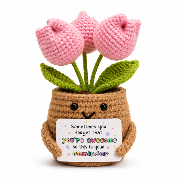 Positive Crochet Tulip Flower Pot