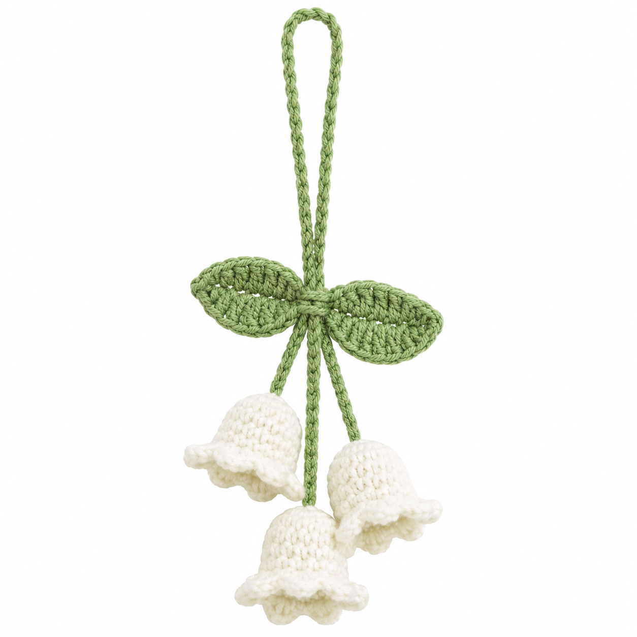 Handmade Crochet Lily Flower Car Rear View Mirror Hanging Ornament