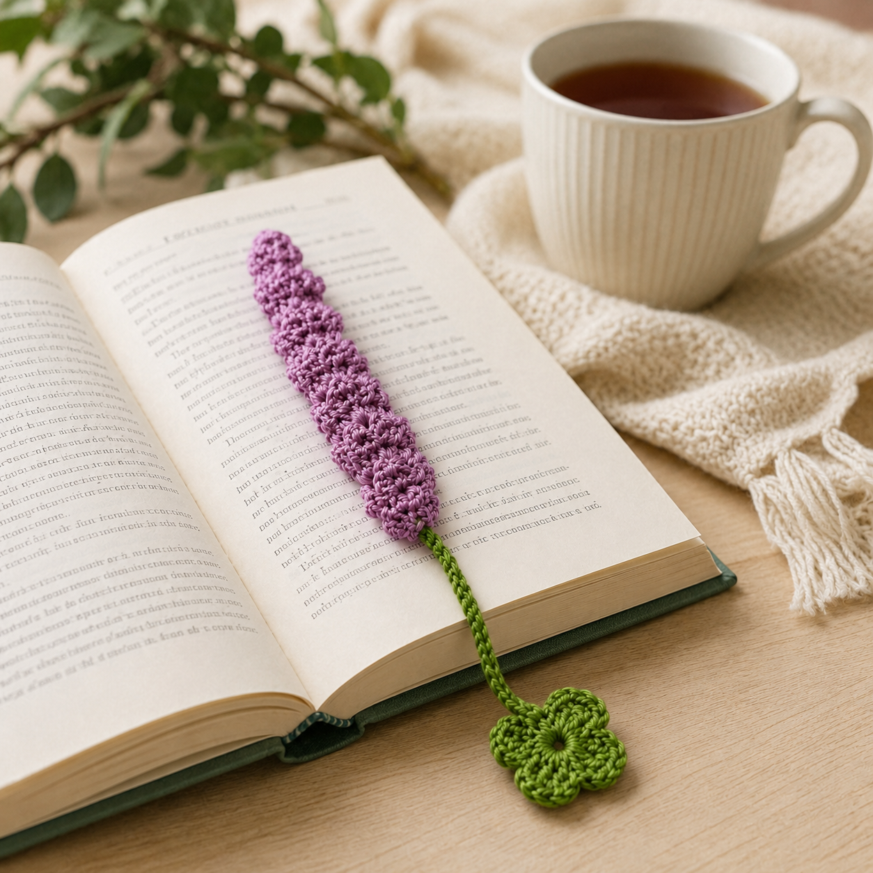 Handmade Lavender Crochet Bookmark
