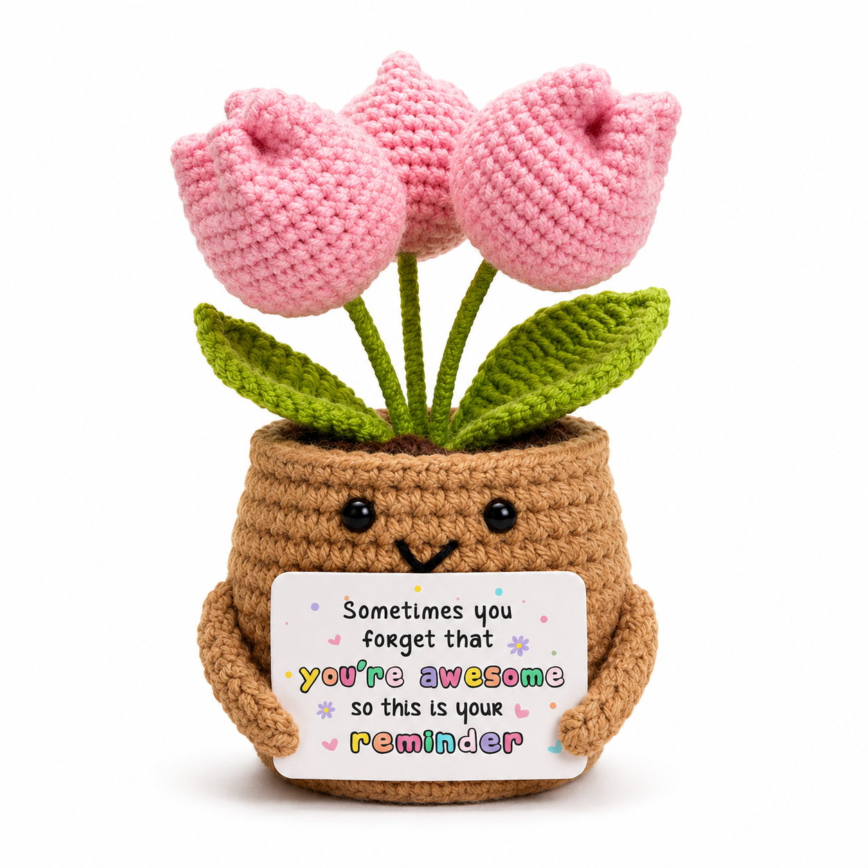 Positive Crochet Tulip Flower Pot